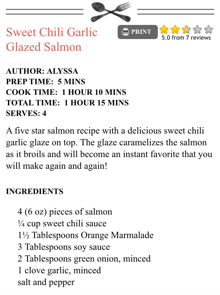 Sweet Chili Garlic Glazed Salmon!!