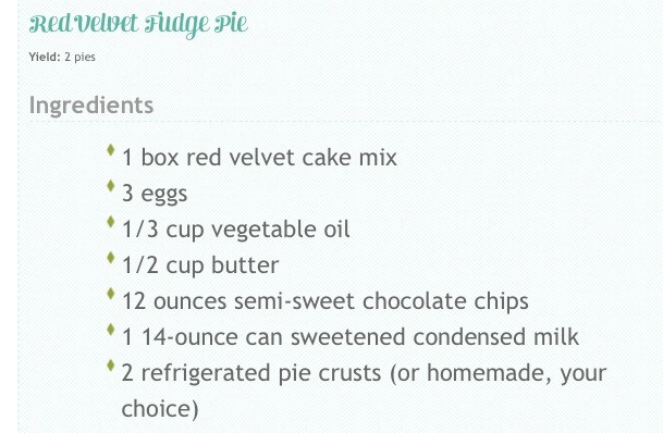 Red Velvet Fudge Pie
