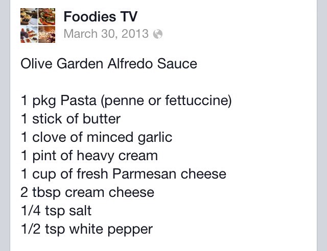 Olive Garden Alfredo Sauce! Yumm 👍🍴🍝