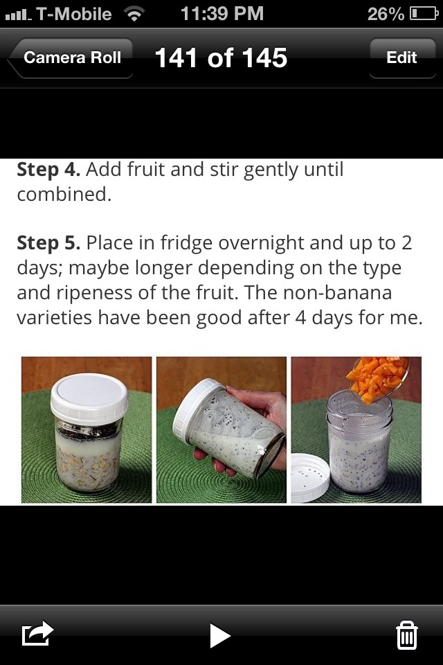 Amazing Overnight Oatmeal! Promotes Healthy Lifestyle And It's So Easy To Make! ❤👍❤👍