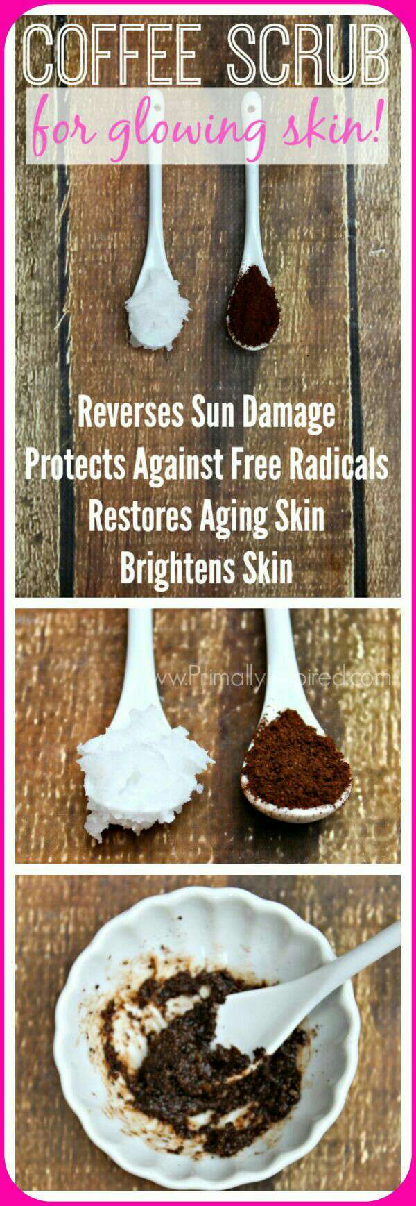 I love coffee!!! I just found out that you can make a mask out of it! ugh coffee is the best!! so a tbsp of coffee and a tbsp of coconut oil is all you need
mix them all together and put it on your face, leave it for 10 min and wash it off.