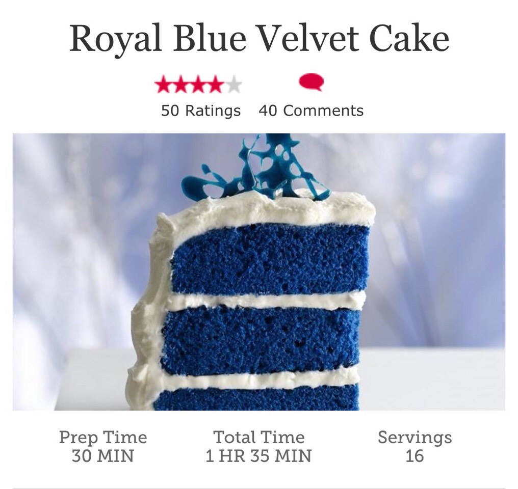 The Royal Blue Velvet Cake