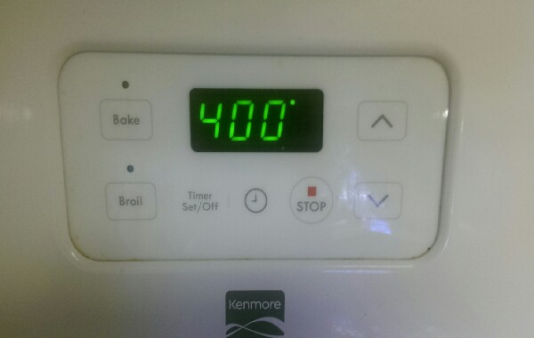 bake at 400 degrees Fahrenheit for 8-10 min......kick back or clean up. :)