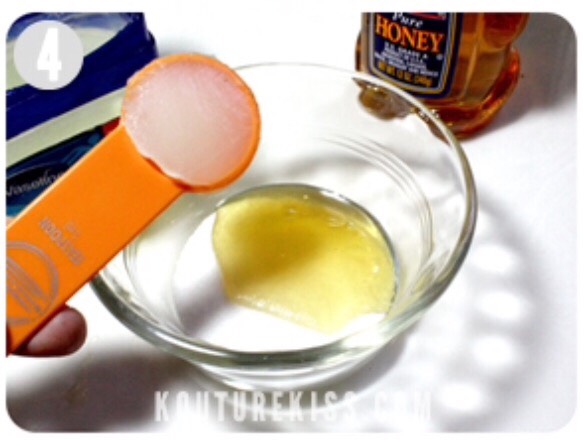 Add 1 teaspoon of Vaseline to the honey and sugar