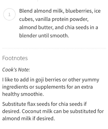 Almond Butter And Blueberry Smoothie