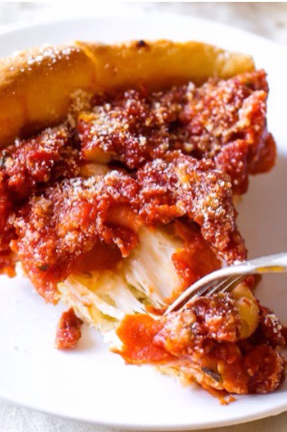 Chicago style deep dish pizza 