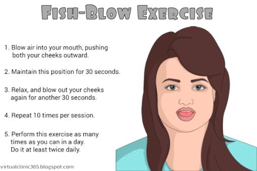 Fish Blow ExerciseSource - http://virtualclinic365.blogspot.ca/2016/09/how-to-get-rid-chubby-cheeks-facial-fat.html