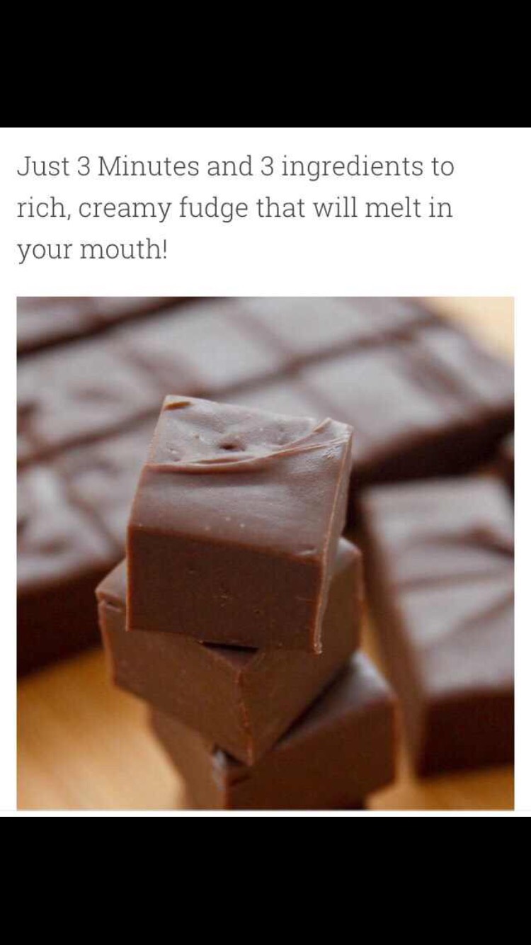 3 Ingredient, 3 Minute Fudge