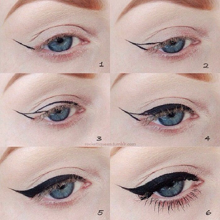 Eyeliner application tutorial