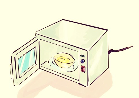 Warm up olive or coconut oil in a microwavable bowl for around 30 seconds. Use around 2-4 tablespoons depending on your hair length.