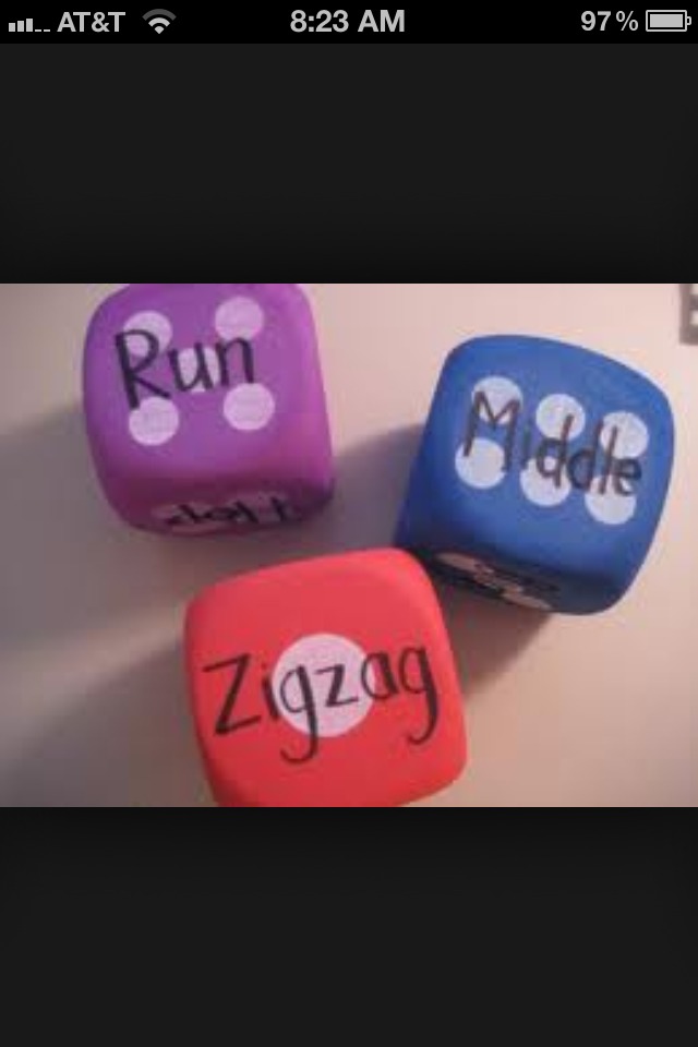 5.)ACTIVITY DICE
Get some big boxes or anything of tht sort and have your kids decorate them and then activities on one of the dices and then numbers on the other!! 