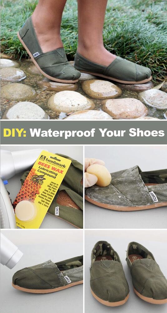 14. Waterproof Your Shoes
Here is a simple trick using beeswax that will waterproof your shoes. Now you can wear them even on a rainy day!