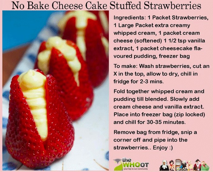 Cheesecake Stuffed Strawberries Recepie 😃😉💯