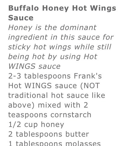 Delicious Sticky Buffalo Honey Hot Wings & Traditional Buffalo Hot Wings
