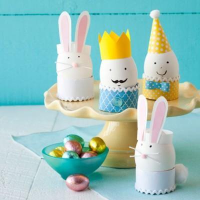 Friendly Faces

Transform ordinary Easter eggs into bunnies, kings and partygoers with sweet paper egg stands and toppers.