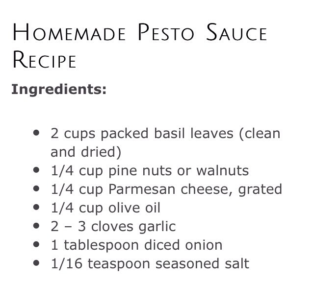 HOMEMADE PESTO SAUCE!! 