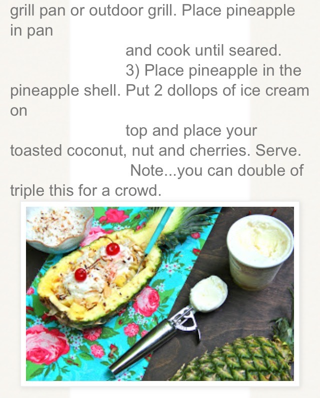 🍨🍍Grilled Pineapple With Coconut Ice cream🍍🍨