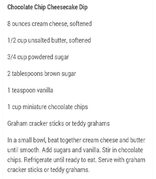 Chocolate Chip Cheesecake Dip!