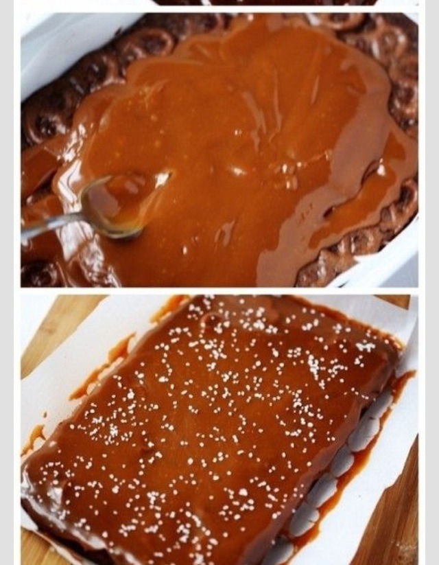 Salted Carmel Brownie Pretzels 