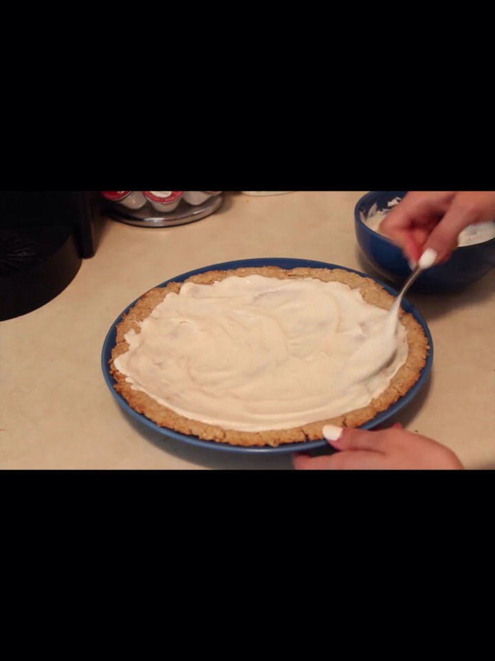 once it is cooled down put the frosting on top.