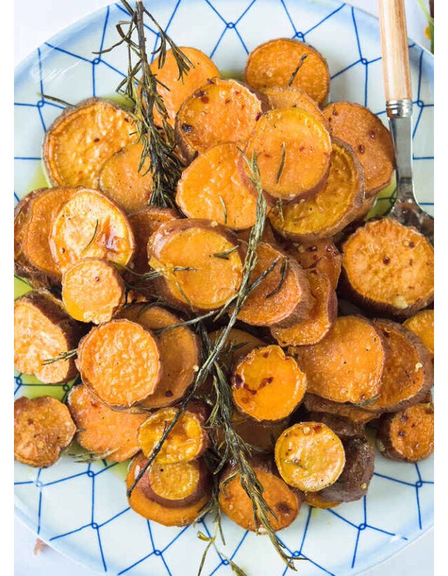 Rosemary Roasted Sweet Potatoes with Honey Butter