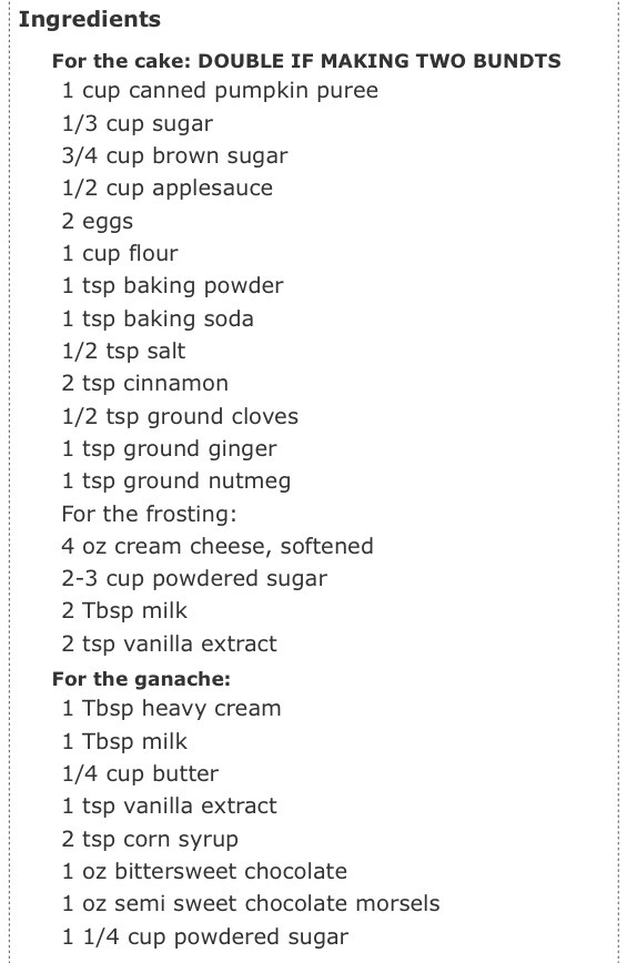 Pumpkin Bundt Cake w/Cream Cheese Filling