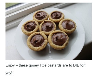 Mini Nutella Cookie Cups