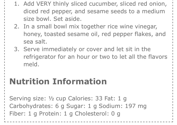 Asian Cucumber Salad!