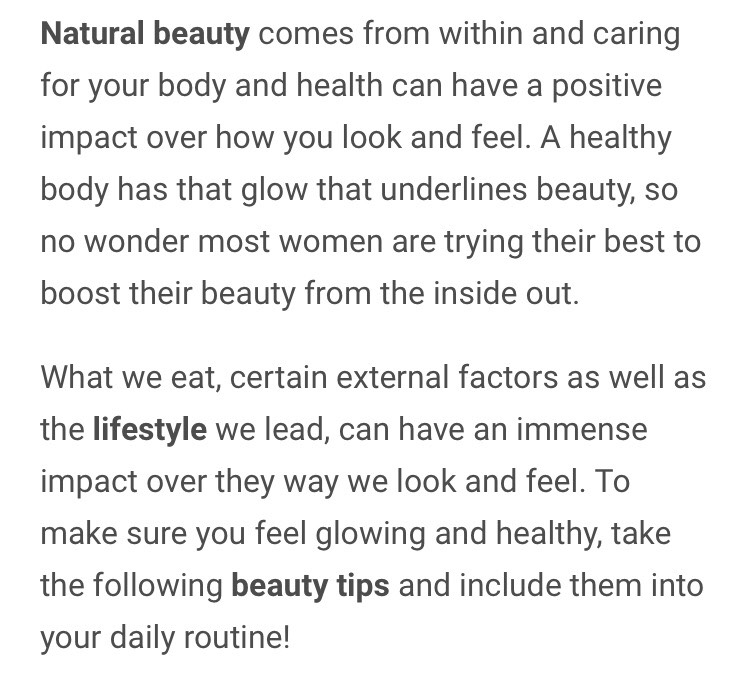 Inside-Out Beauty Tips