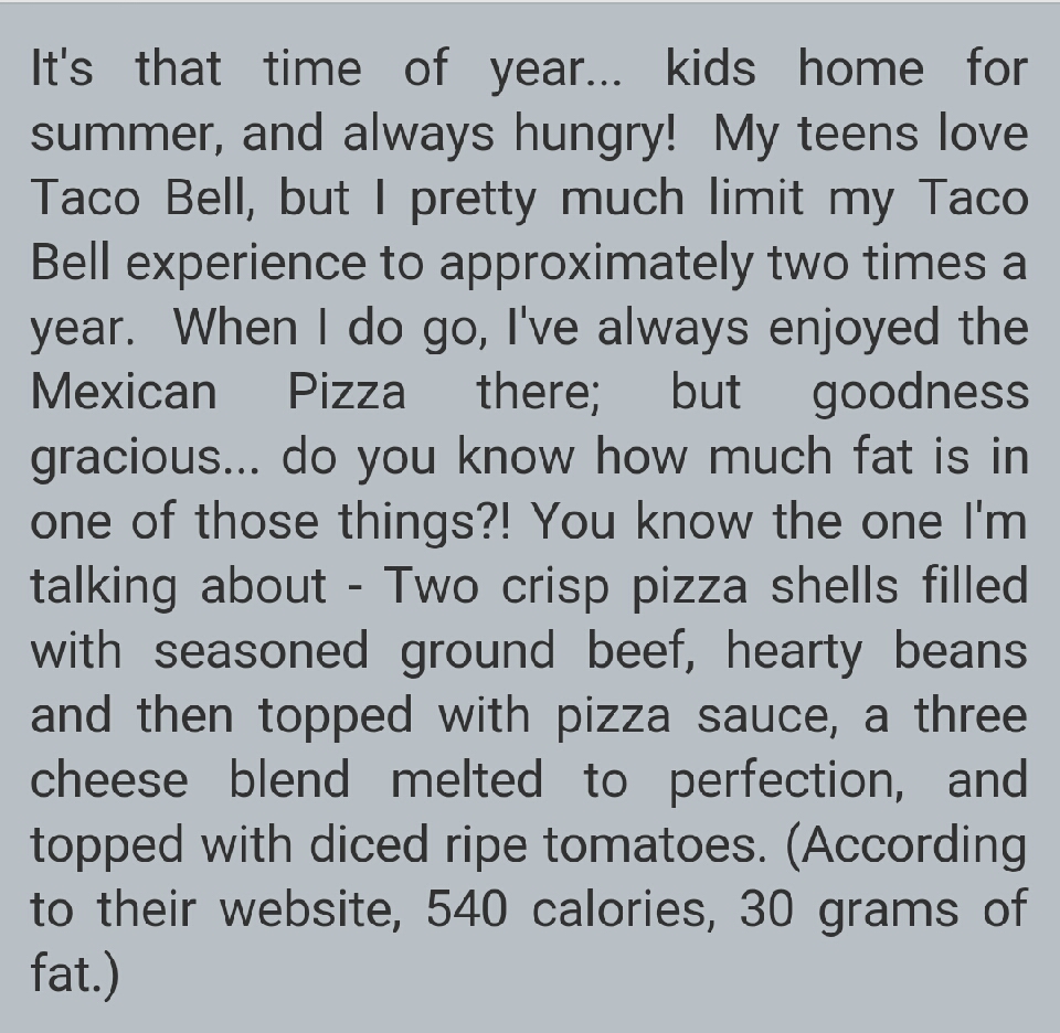 Skinny Mexican Pizza!