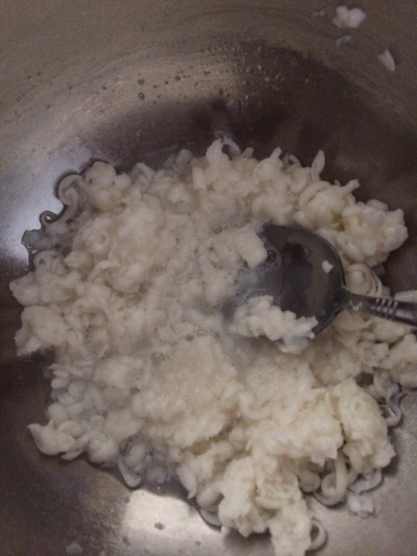 

Add some boiled water a little at a time until slightly liquidy.

