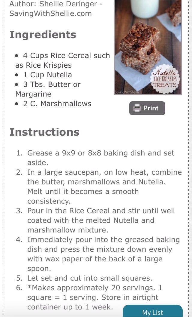 Nutella Rice Crispy Treats 