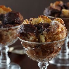 Chocolate bread pudding with bourbon sauce 