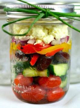 Salad In A Jar!! Such A Time Saver!! Great Way To Bring A Salad To Work Hassle Free!!
