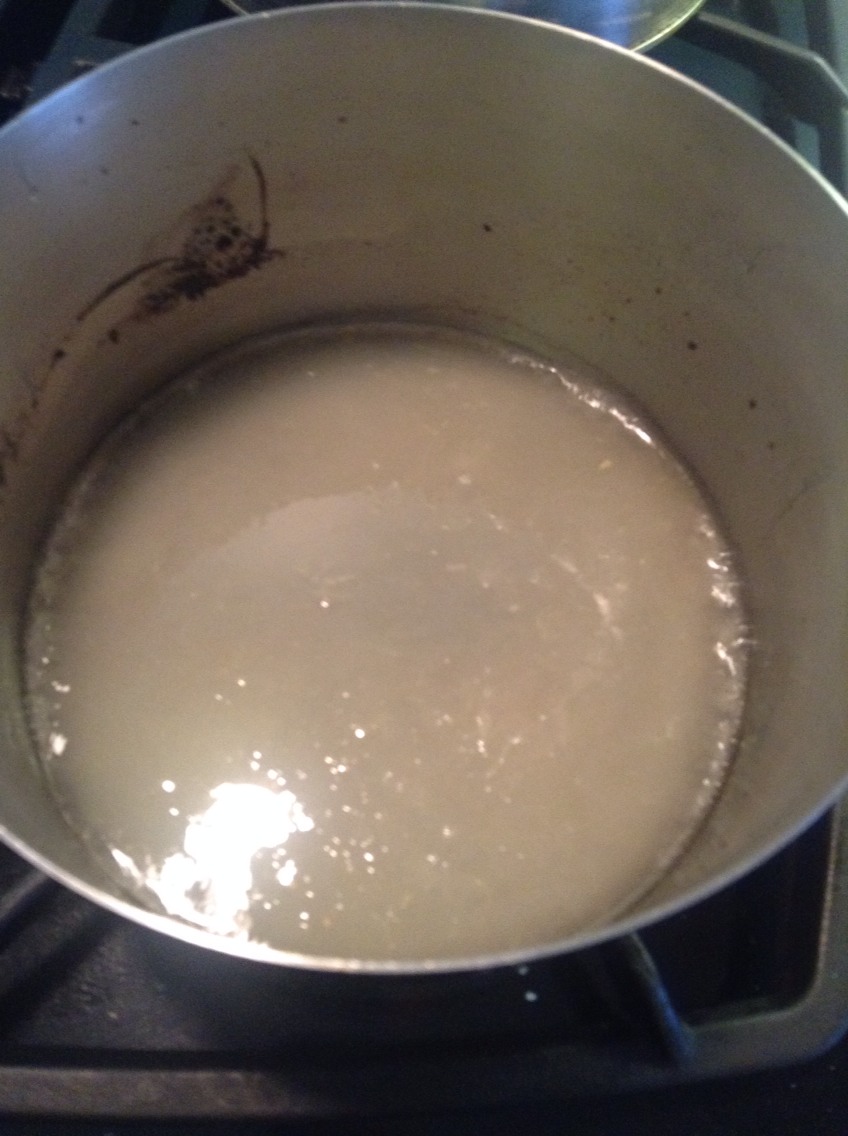 Here are all of my ingredients mixed before applying heat.