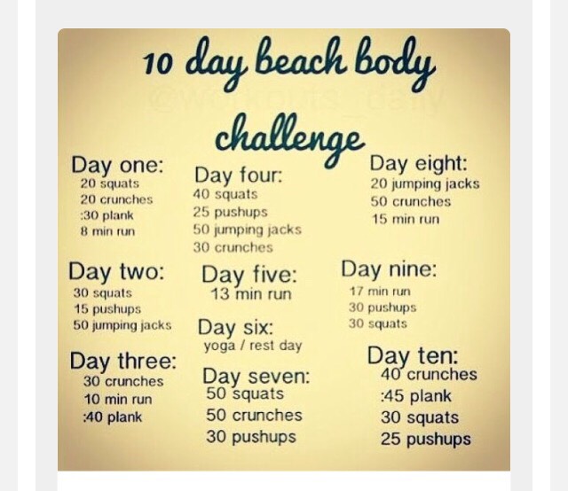 "10 DAY BEACH BODY CHALLENGE"
