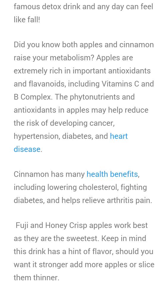 LOOSE 25 lbs IN ONE MONTH ORIGNAL APPLE CINNAMON SPA WATER
