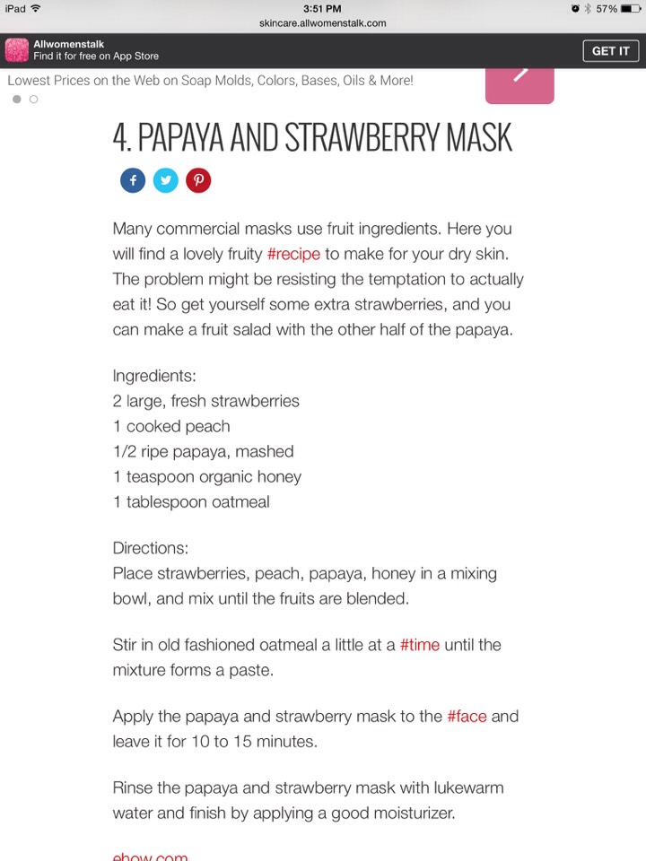 Facial Mask For Dry Skin 👌❤️👍#tipit