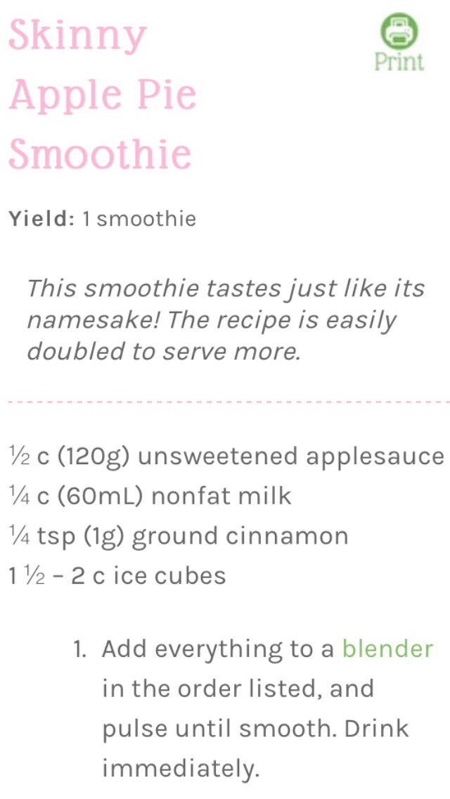Yummy Skinny Apple Pie Smoothie 😜🍏🍎🍏