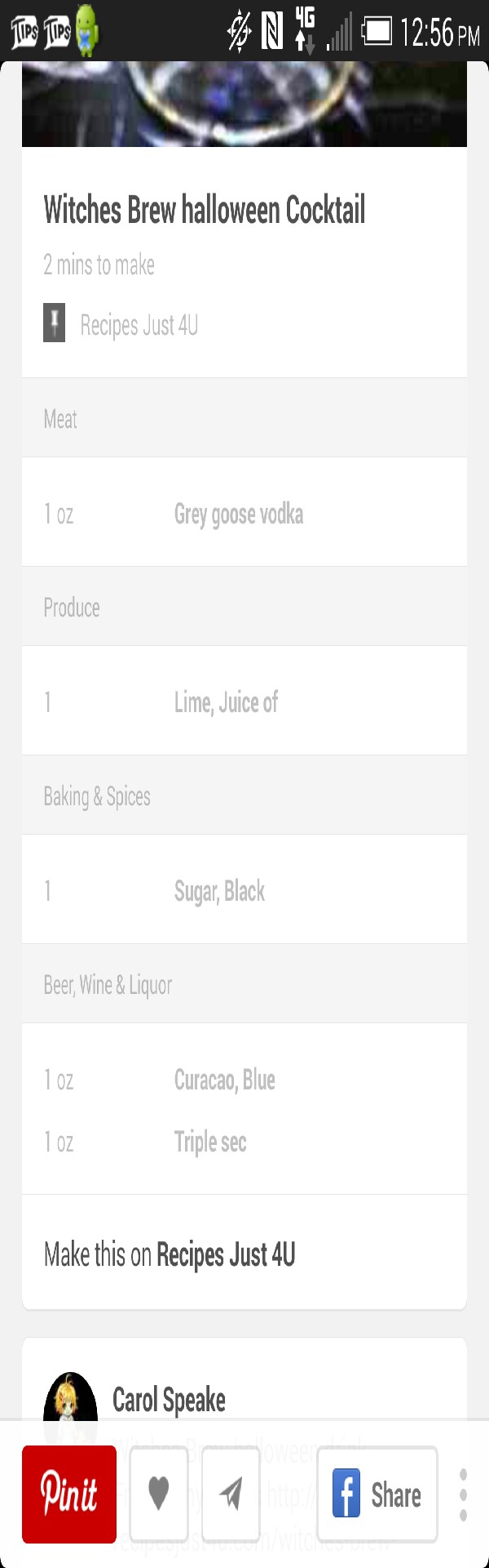 Yummy Halloween cocktail recipe