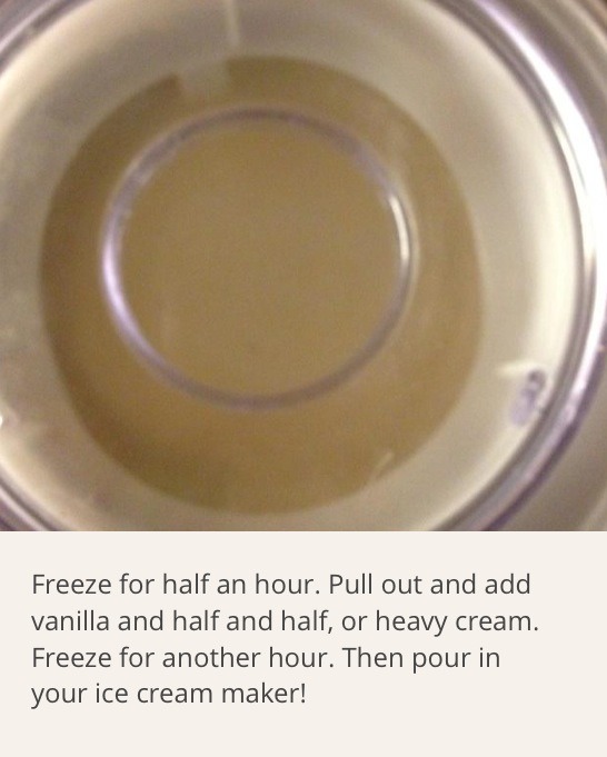 PS you don't need an ice cream maker just put it in a bowl in the freezer!