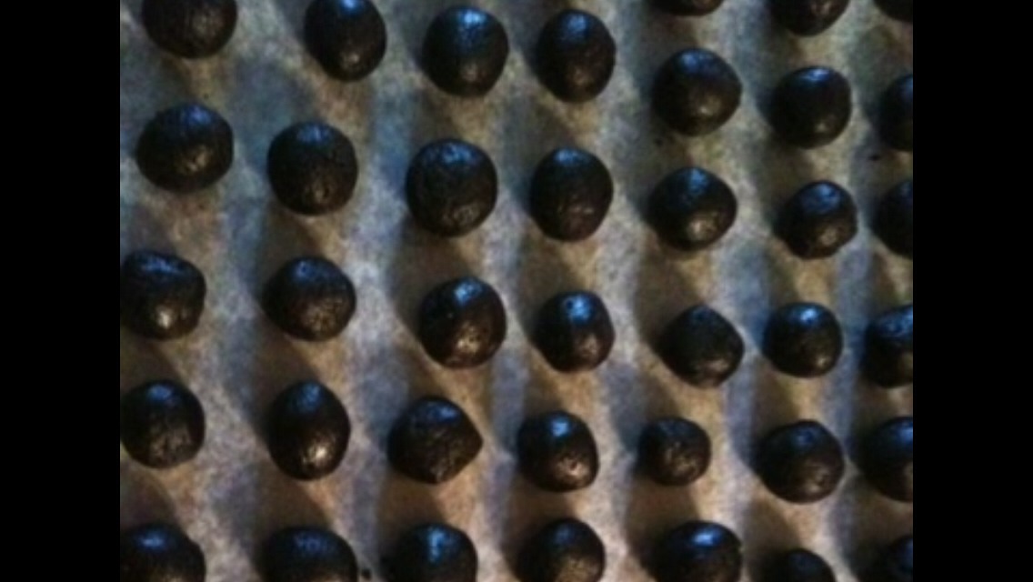 Roll into balls and place on a baking sheet then put in the fridge until firm. 