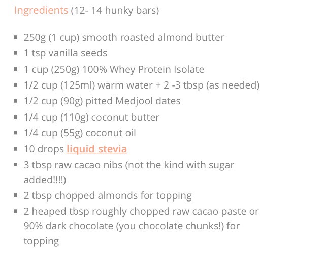 Raw Cacao Almond Butter Protein Bars