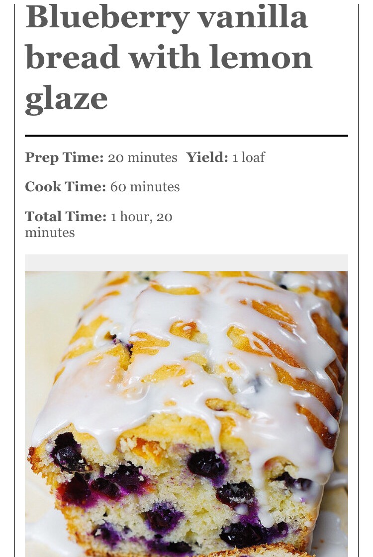 Blueberry Vanilla Bread With Lemon Glaze!!🍞🍞