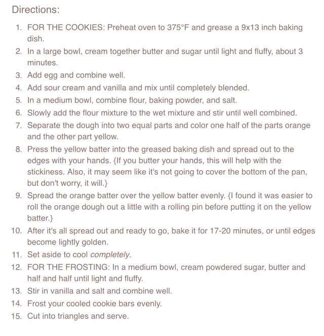 Candy Corn Sugar Cookie Bars 