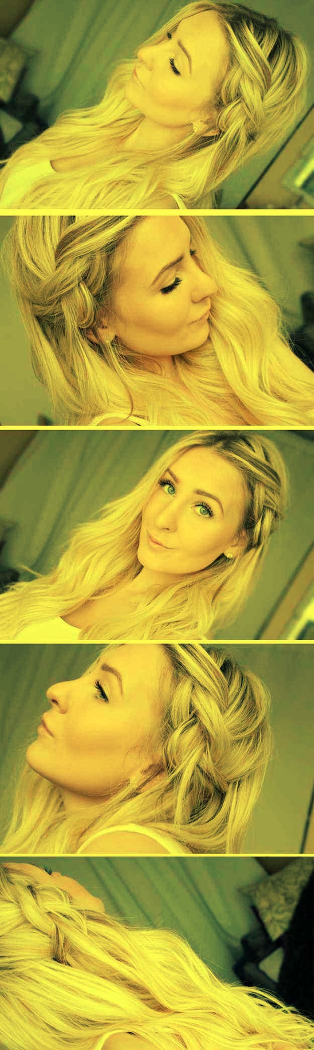 17. This half-done braid will stay even better in unwashed hair.