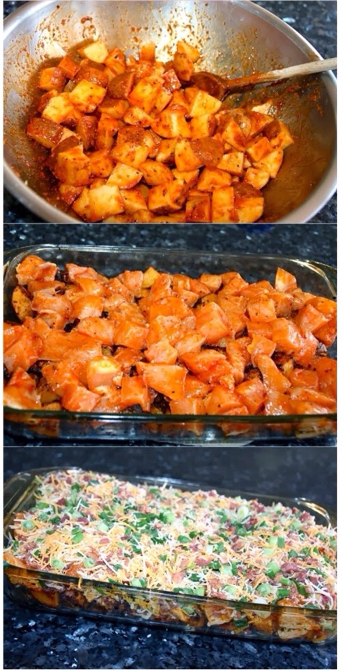✨✨Loaded Potato & Buffalo Chicken Casserole✨✨ 