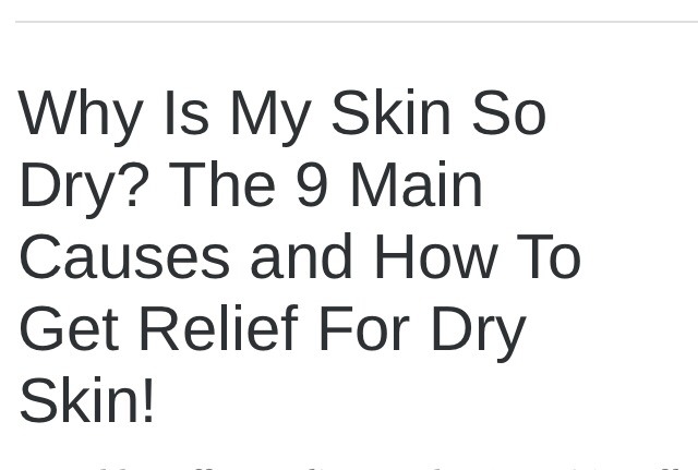 😧😦 Dealing With Dry Skin 😦😧