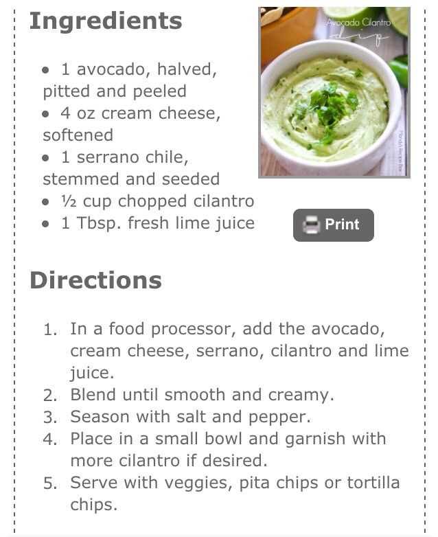 Avocado Cilantro Dip