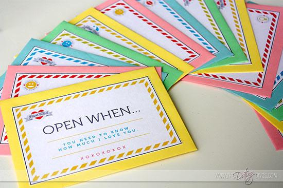“Open when” letters.